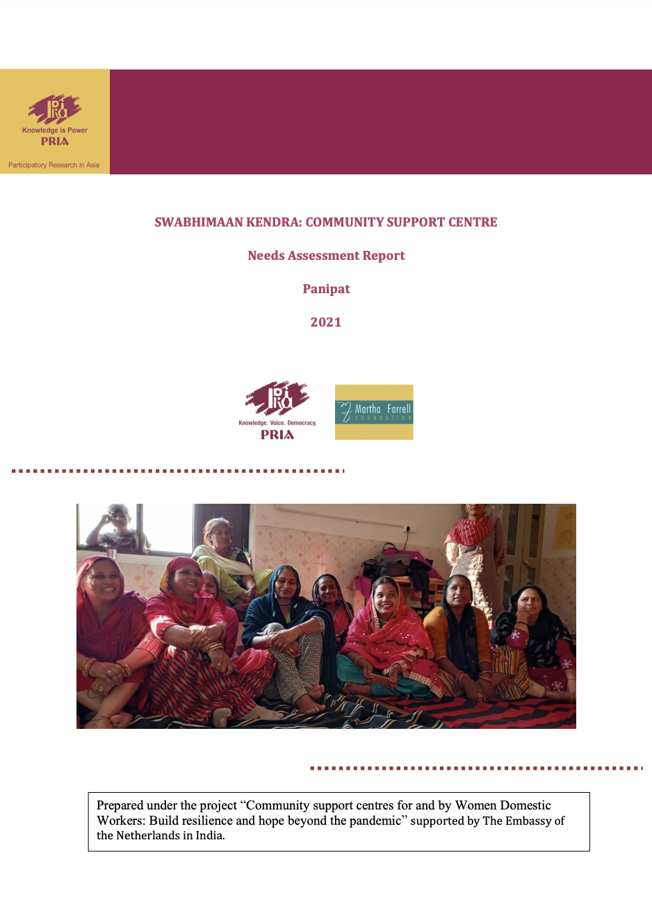 Swabhimaan Kendra: Community Support Centre Needs Assessment Report Panipat 2021